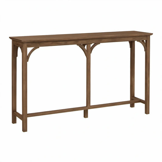 Mesa de Consola Retangular em Madeira Maciça de Pinho Castanho 160 x 40 x 80 cm